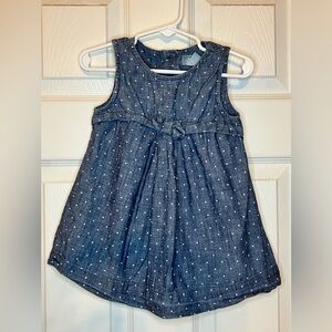 Baby Gap  Girl 100% Cotton Dot Chambray Blue Dress - Size 18-24 month